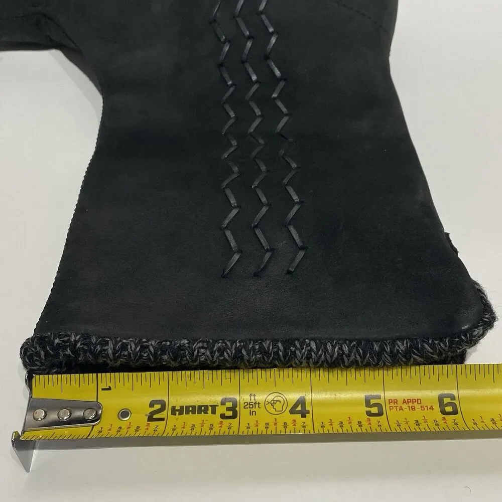 Dansko Boots Black Nubuck Leather EU 36 US 5.5-6 Knit Trim Stitching Details Zip